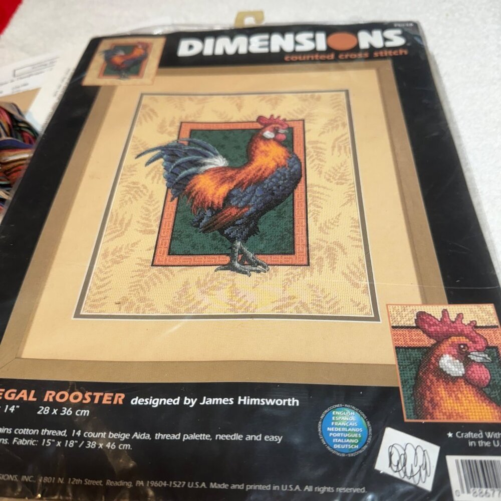 Dimensions Regal Rooster James Himsworth Counted Cross Stitch Kit 11 x 14